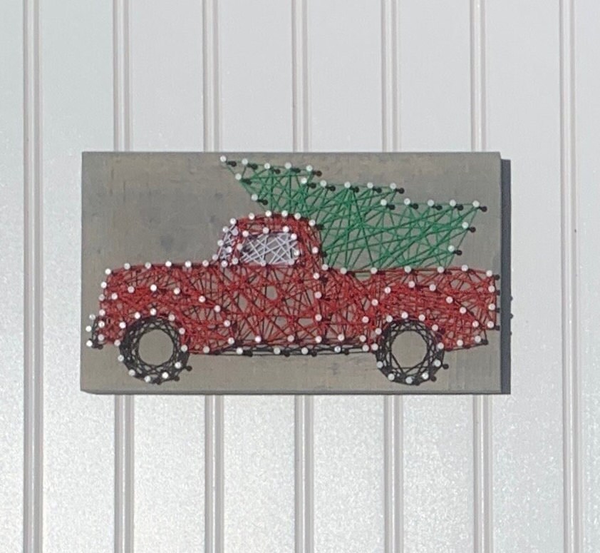 DIY String Art Christmas Truck Home Decor, Tree Personalize Wall ...