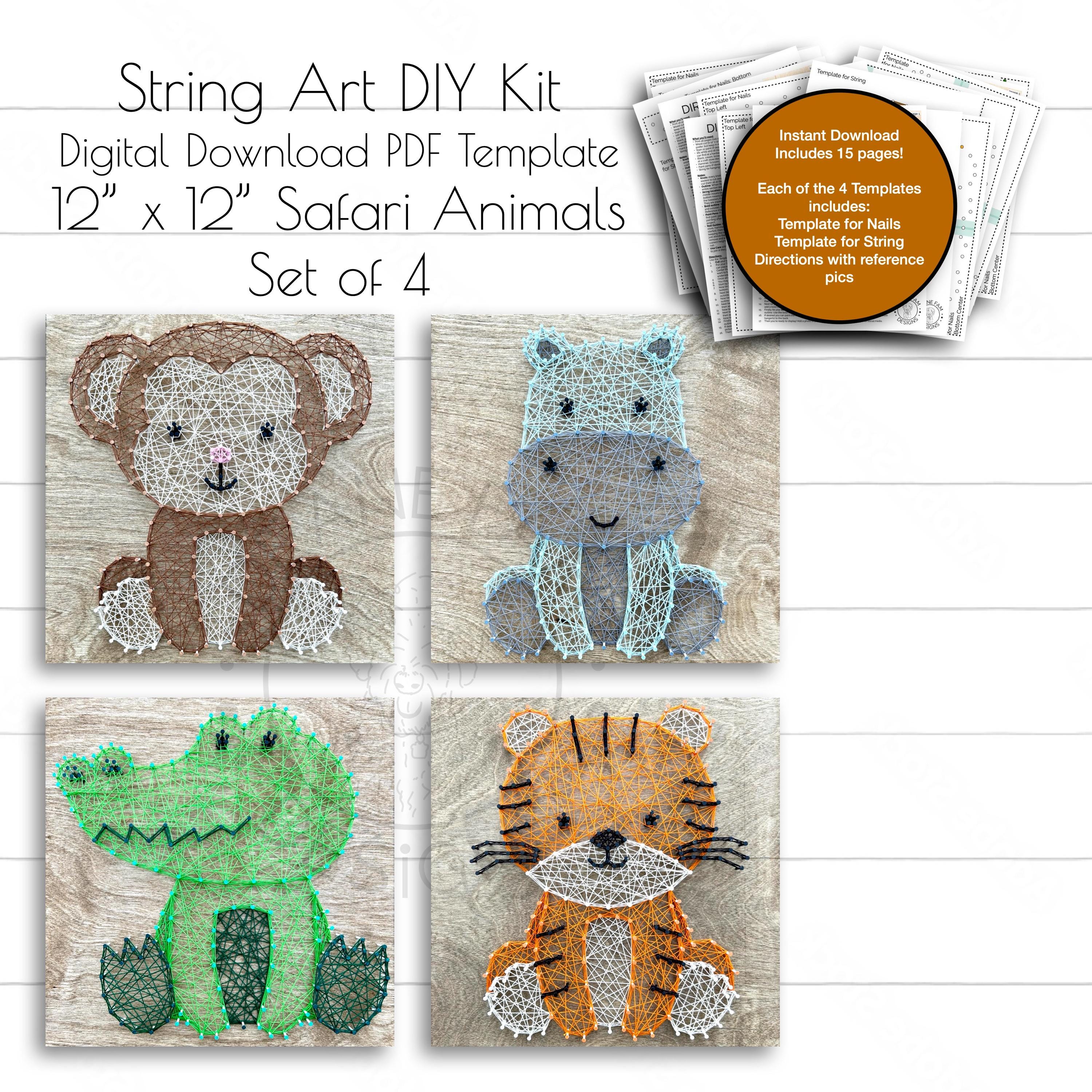 DIY String Art Animal Decor, Nursery Wall Hanging Sign, Custom Safari ...