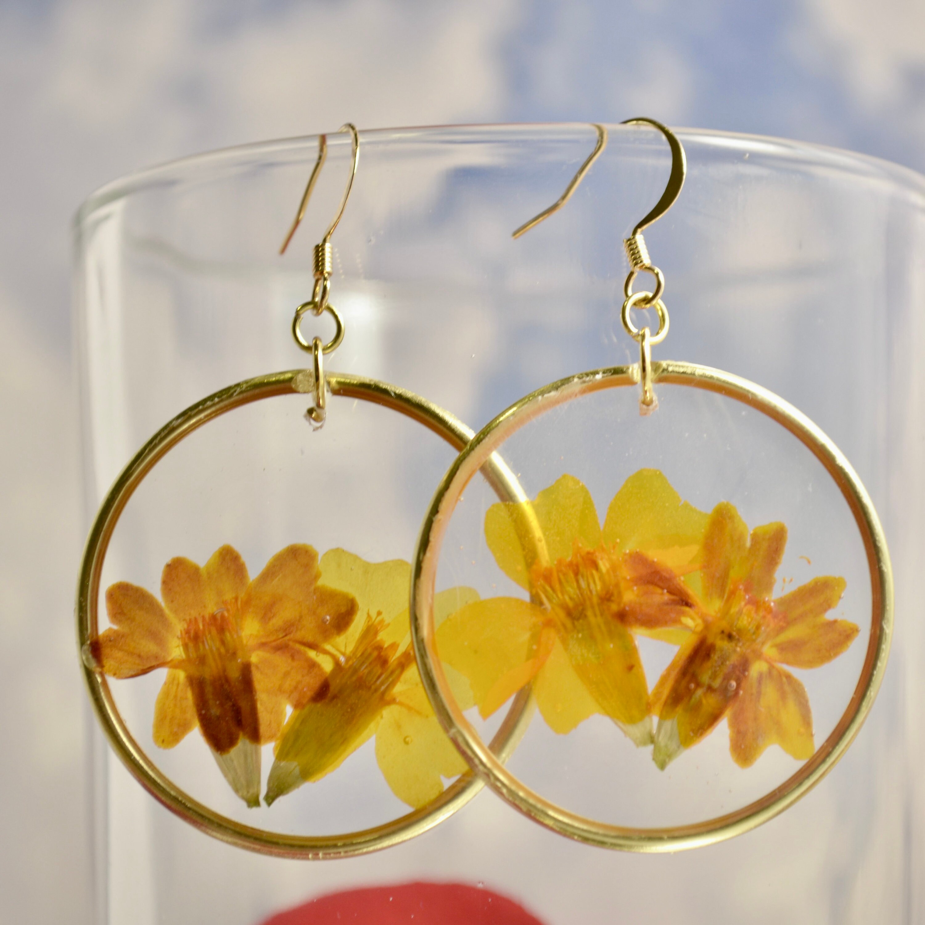 Pressed flower earrings Outlet