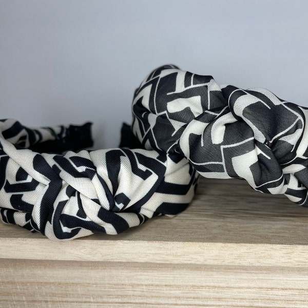 Designer Print Knotted Headbands for Women; Headbands for Women; Classic designer look