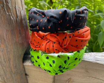 Halloween Dot Knotted Headbands for Women and Chilren