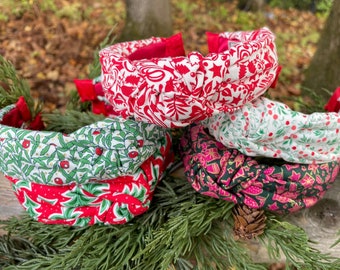 Christmas Liberty of London Print Knotted Headbands for Women and Children