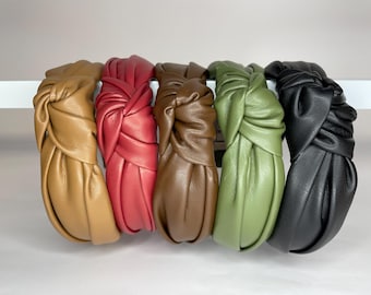 Faux Leather Knotted Headbands, Headbands for Women.