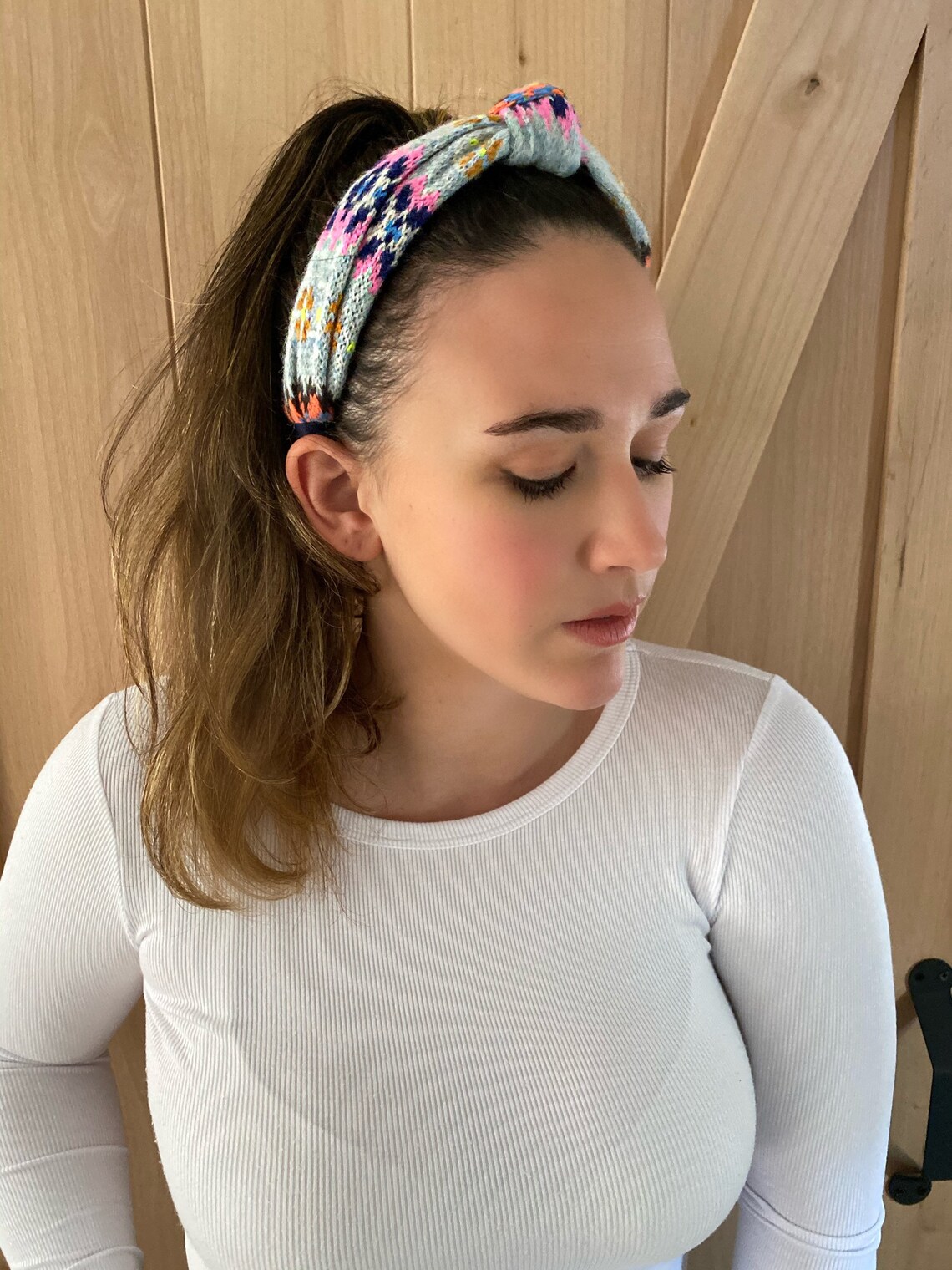 Fairisle Sweater Headbands Headbands for Women Knotted Etsy