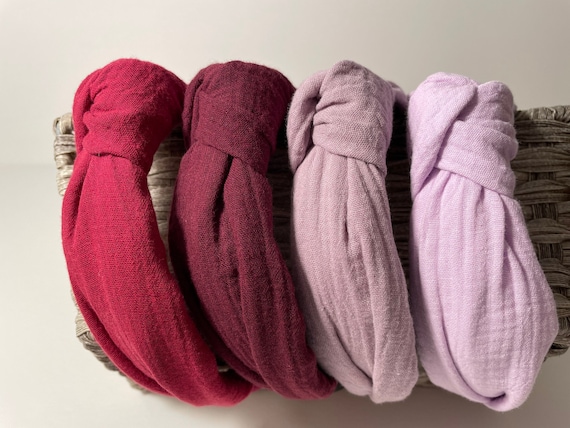 Lilacs and Berries Organic Cotton Gauze Knotted Headband