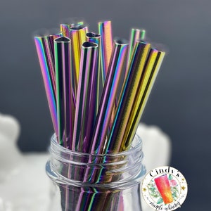 Rainbow Reusable Stainless Steel Heart Shaped Straw Unicorn Mermaid Drink gift for her mom teacher friend sister bride bridesmaid nanny love
