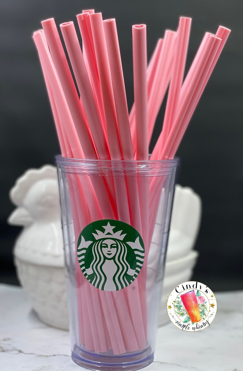 Reusable pink soft Silicone Heart Shaped Drinking Straw replacement pink gift for her him party kids girls 9.75 inches