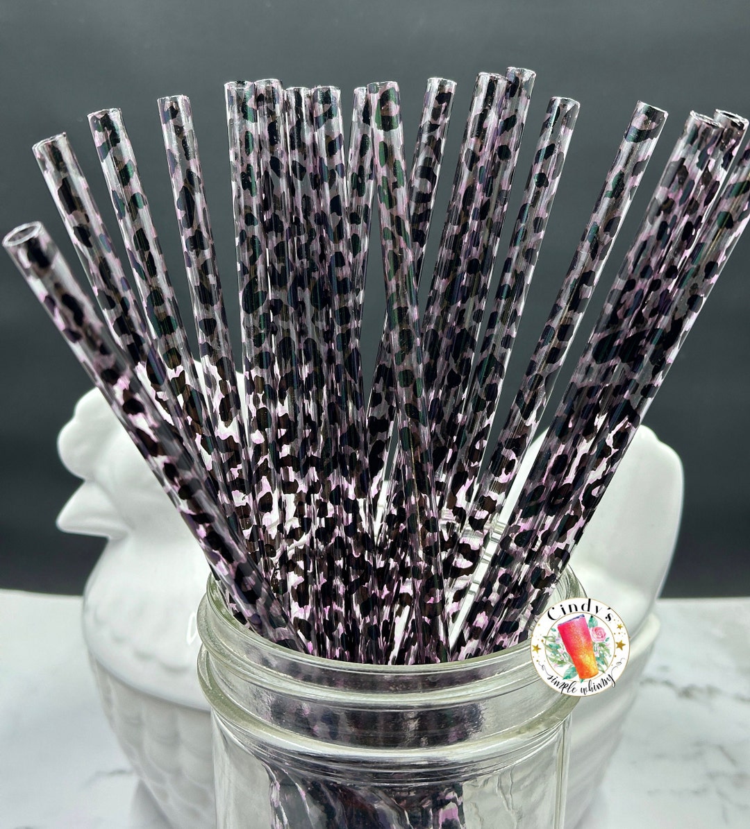 Leopard Print Reusable Straw: Purple Lavender Black Cheetah, 9 Inch - Etsy