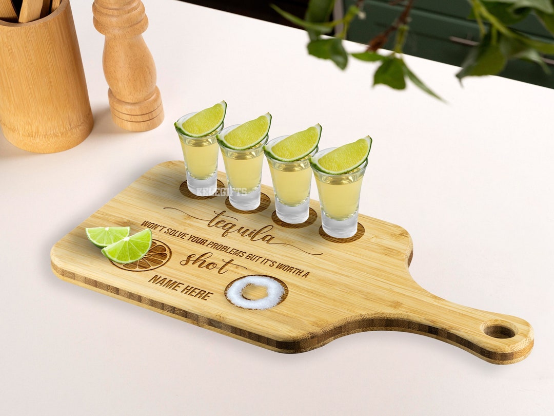8 Styles Tequila Flight Board Engraved Wedding Gift Tequila Etsy
