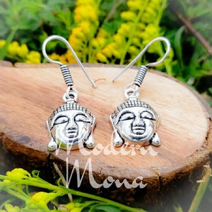 Buddha Head Earnings  - Silver - Buddha Earrings