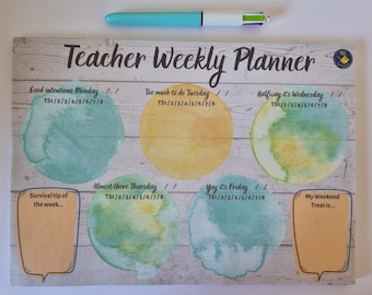 Teacher Weekly desk pad/desk planner/weekly planner