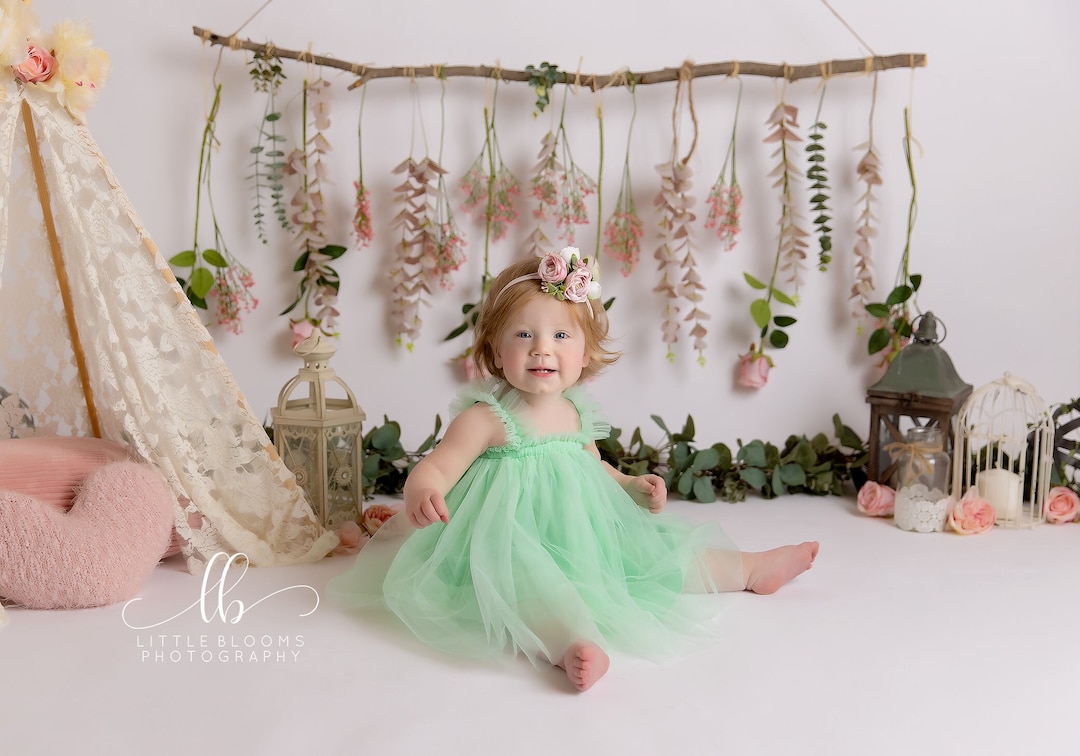 Adorable Mint Green Baby Dress Set with Lion Print – 3 Piece Outfit