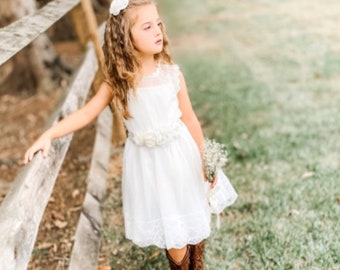 Flower girl dresses store with cowboy boots