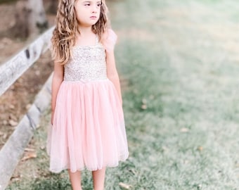 flower girl dress,pink and gold dress,pageant dress,birthday dress,Easter dress,rustic flower girl dress,boho flower girl dress,princess