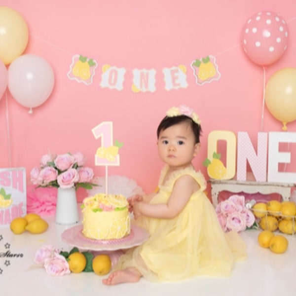 Yellow baby dress,smash cake dress,pink lemonade birthday,you are my sunshine dress,sitter dress,lemonade cake smash,1st birthday dress