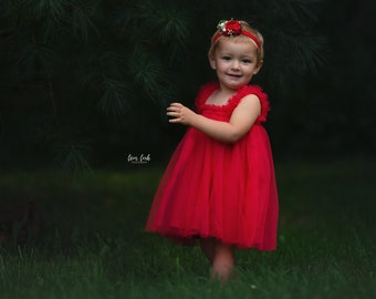 baby girl red christmas dress