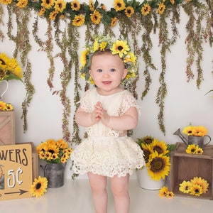 Sunflower Baby Girl Dress You Are My Sunshine Outfit Yellow | Etsy
