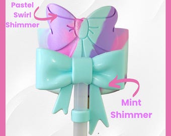 Jumbo Princess Shimmer Bow Silicone Tumbler Boots  | Fits 30oz-40oz Tumblers  | Fits Stanley, Simple Modern, & Brumate | Fits 10mm Straws