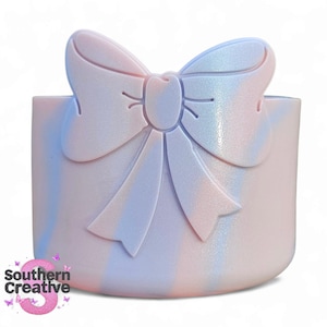 Silicone Tumbler Boot for Stanley | Princess Bow | Cotton Candy Shimmer | 3D Jumbo Bow Silicone Tumbler Boot | Exclusive Color