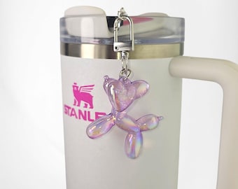 Balloon Dog Tumbler Straw Charm  | Tumbler Charm Necklace  | Tumbler Charm Bracelet  | Beaded Tumbler Charms | Straw Dangle