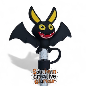 3D Jumbo Halloween Bat 10mm Straw Toppers | Spooky Straw Covers | Fits 10mm, Stanley, Simple Modern, Starbucks Stanley, CharCharms Straws