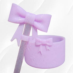 Glitter 3D Bow Silicone Tumbler Boot & Glitter Bow 3D Silicone 10mm Straw Topper  | Tumbler Accessories Set | Fits 30oz-40oz Tumblers
