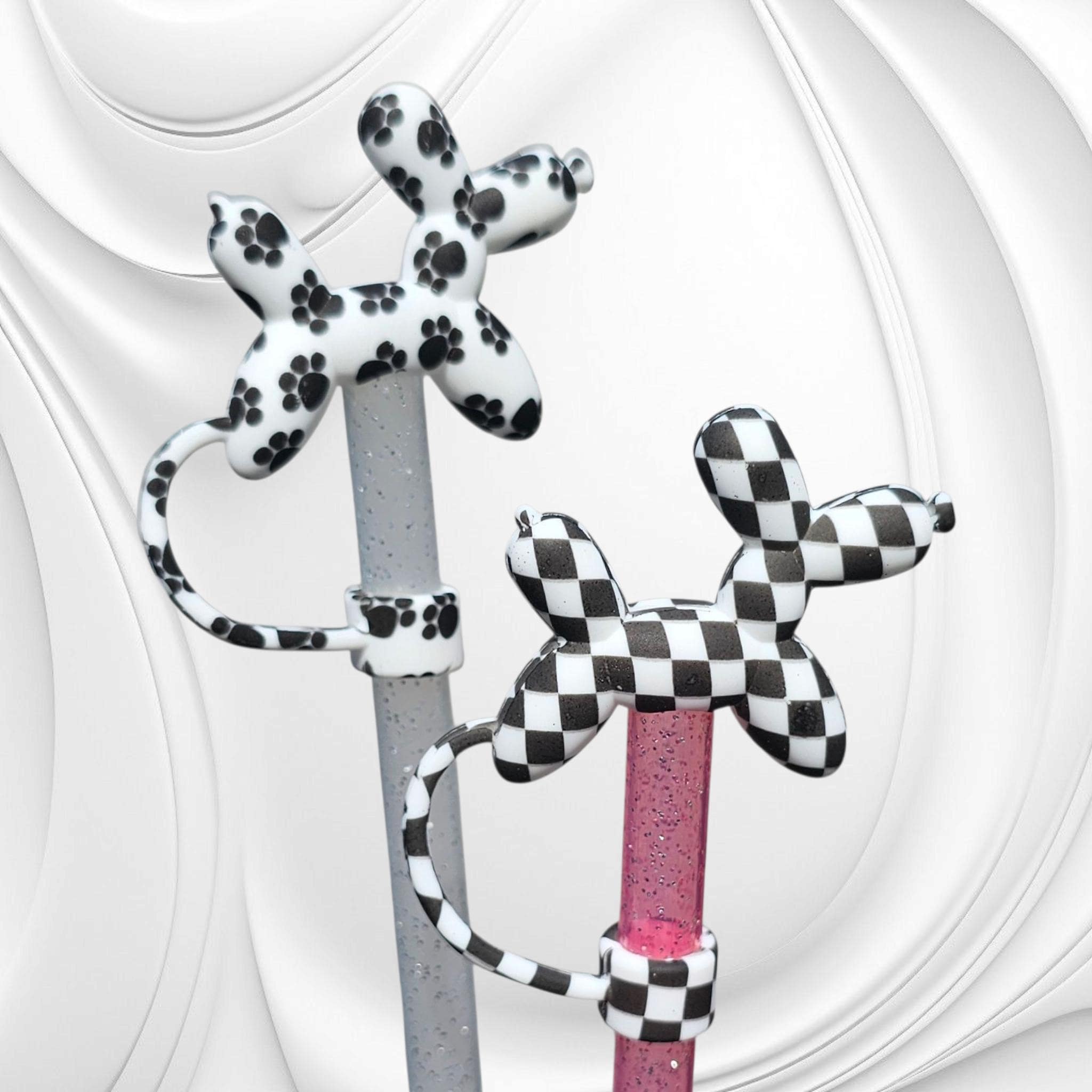 Balloon Dog 3D Silicone Straw Topper | Straw Cover. Fits 10mm, Stanley, Mini Stanley, 30oz-40oz Tumbler Straws.