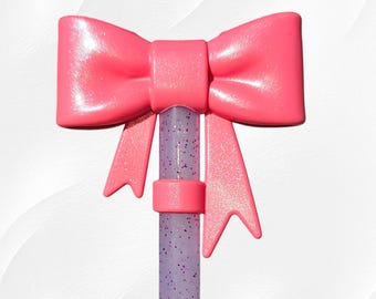 Coquette Ribbon Bow 3D Silicone Straw Topper  | Fits 10mm and Stanley Straws  | Fits Stanley, Simple Modern, Brumate, Hydroflask, 30oz-40oz