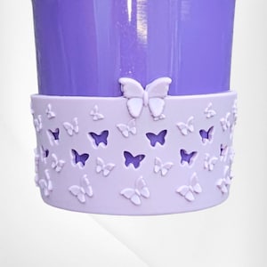 Stivali da bicchiere in silicone 3D a forma di farfalla viola lavanda / Adatto a bicchieri da 30-40 once / Adatto a bicchieri come Owala, Stanley, Simple Modern e Brumate