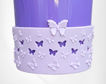 Lavender Purple Butterfly 3D Silicone Tumbler Boots  | Fits 30oz-40oz Tumblers  | Fits tumblers like Owala, Stanley, Simple Modern,& Brumate