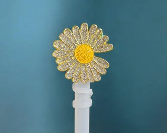 Luxury Metal Diamond, Jewel, & Pearl Silicone Straw Toppers - Straw Covers. Fits 10mm, Stanley, and  30oz-40oz Tumblers.
