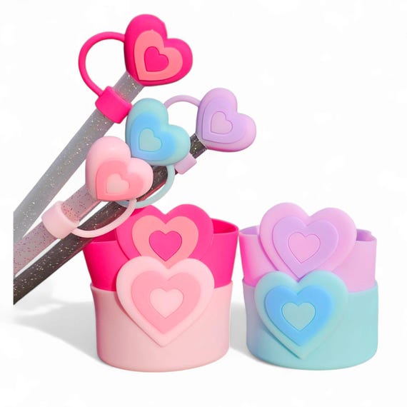 Hearts 3D Silicone Tumbler Boots | Fits 30oz-40oz Tumblers | Fits tumblers like Owala, Stanley, Simple Modern, and Brumate.