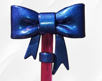 Metallic Shimmery 3D Silicone BOW Straw Topper | Chroma Bow | 10mm BOW Straw Topper  | Stanley Straw Topper  | Straw Cap | Straw Cover