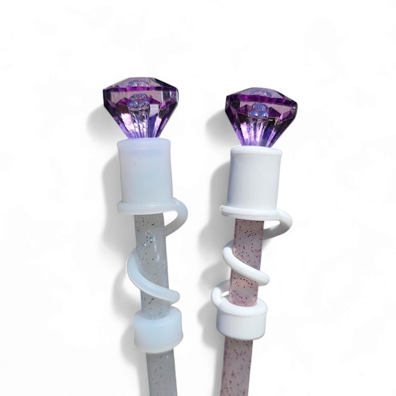 Purple Diamond 3D Silicone 10mm Straw Toppers | Straw Covers | Fits Stanley, Starbucks Stanley SxS Collaboration, Simple Modern, Yeti