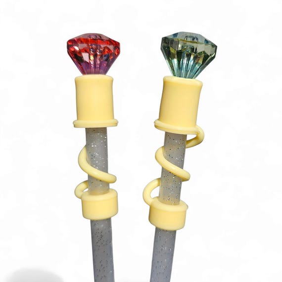 Diamond 3D Silicone 10mm Straw Toppers | Straw Covers | Fits Stanley, Starbucks Stanley SxS Collaboration, Simple Modern, Yeti