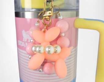 Balloon Dog Tumbler Straw Charm  | Tumbler Charm Necklace  | Tumbler Charm Bracelet  | Beaded Tumbler Charms | Straw Dangle