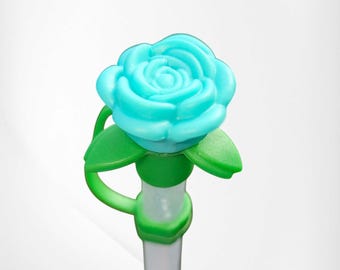 Spring 3D Silicone Rose Straw Topper  | Straw Cover  | Straw Cap  | Fits 10mm and Stanley Straws  | New Colors