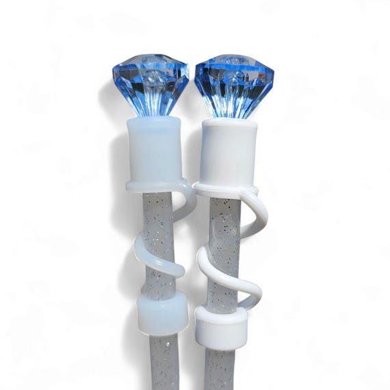 Blue Diamond 3D Silicone 10mm Straw Toppers | Straw Covers | Fits Stanley, Starbucks Stanley SxS Collaboration, Simple Modern, Yeti
