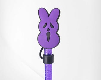 Halloween Peeps inspired Bunny Silicone Straw Topper  - Straw Cover. Fits 10mm, Stanley, Simple Modern, and most 30oz-40oz  Tumbler Straws.