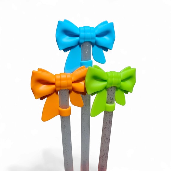 Ribbon Bow 3D Silicone Straw Topper | Straw Cover | Fits 10mm, Stanley, Mini Stanley, Simple Modern, 30oz-40oz Tumbler Straws.