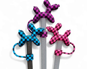 Balloon Dog 3D Silicone Straw Topper | Straw Cover. Fits 10mm, Stanley, Mini Stanley, Simple Modern, & 30oz-40oz Tumbler Straws.