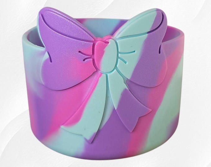 Featured listing image: Jumbo Princess Bow Silicone Tumbler Boots  | Fits 30oz-40oz Tumblers  | Fits tumblers like Stanley, Simple Modern, and Brumate.