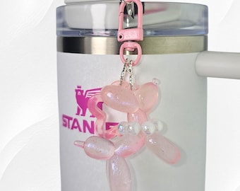 Glow in the Dark Balloon Dog & Star Charm Pendant for Stanley, Brumate, Simple Modern, Starbucks, Tumbler, Straw, Keychain, or Purse.