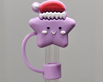 Gingerbread Man and Christmas Star 3D Silicone Straw Topper. Fits 10mm, Stanley, Simple Modern, Yeti, Mini Stanley, Starbucks Stanley SxS