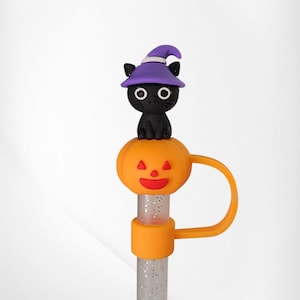 Cannucce di Halloween in silicone 3D / Copertura per cannucce / Adatto a bicchieri da 10 mm, Stanley, Simple Modern, da 30-40 once / Ciondoli per cannucce / Atmosfere spettrali