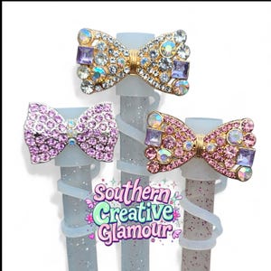 Luxury Diamond Bow Tie Diamond 10mm Straw Toppers - Straw Covers | Fits 10mm, Stanley, and  30oz-40oz Tumblers | Glitter Straw Topper