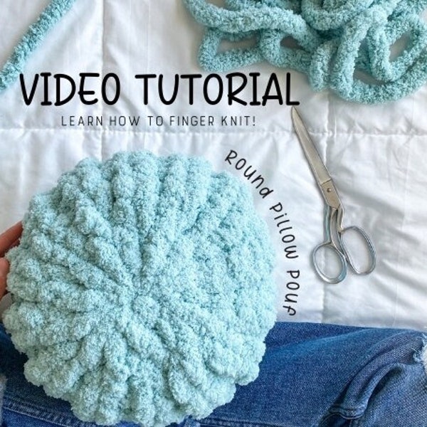 Rundes Kissen Pouf Video Anleitung/Muster, Fingergestricke lernen, Handstricken, Häkelkissen, Häkelanleitung, Anleitung, Muster, DIY