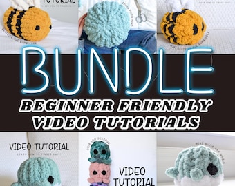 Beginner Friendly Hand Knit Patterns, Video Tutorial, Learn How to Finger Knit, Hand Knit, Hand Knit Plushies, Patterns