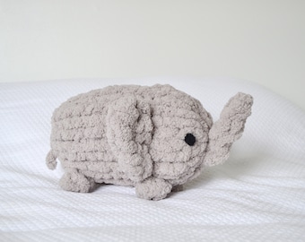 Elephant Stuffed Animal, Ellie the Elephant, crochet elephant, stuffed animal, crochet, amigurumi, birthday gift, baby shower gift, gift