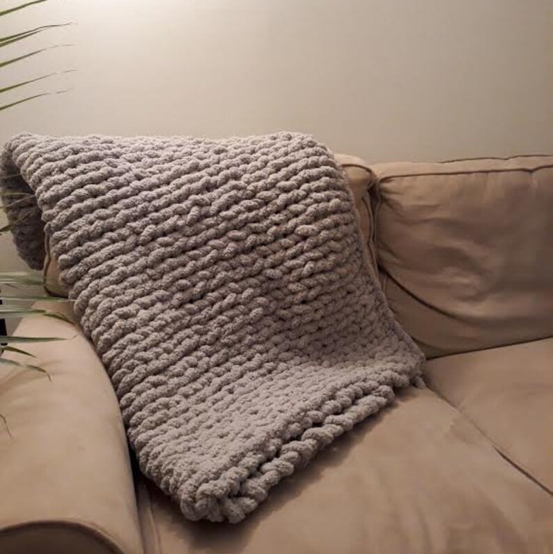 Chunky Blanket Comfy Big Fluffy Blanket Hand Knit Throw Etsy